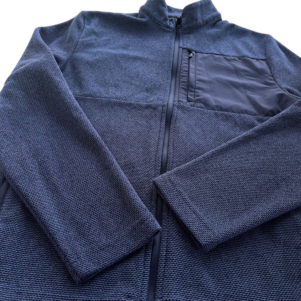 Ben Hogan Performance Men's S Navy Heather Blue Dura Fleece Full Zip Golf Jacket - Picture 13 of 16